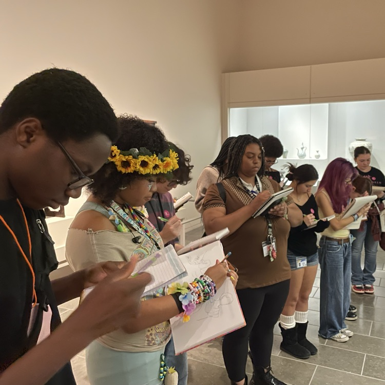 students drawing