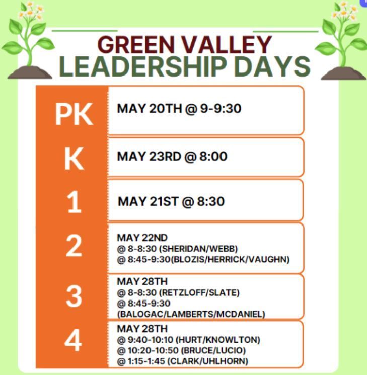Leadership Days Schedule