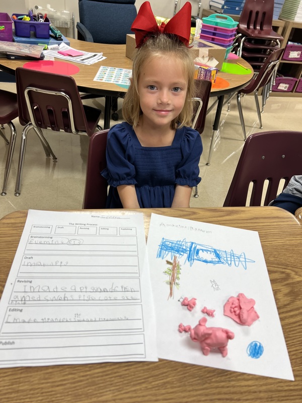 2nd graders sharing their writing creations