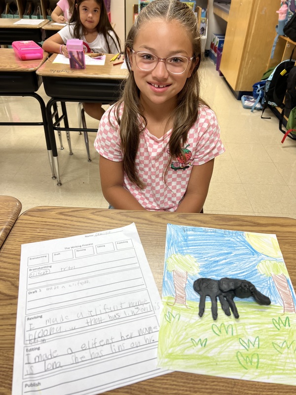 2nd graders sharing their writing creations