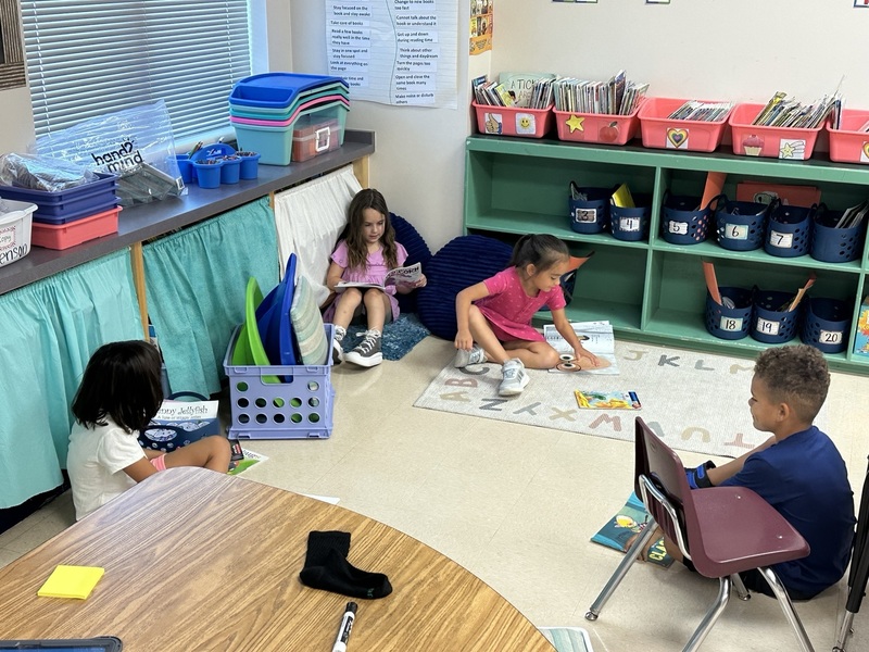 Students diving into reading