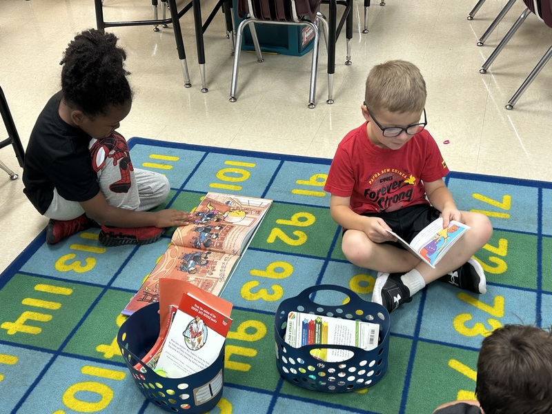 Students diving into reading