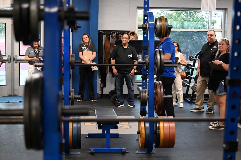 The Clemens HS weight room looks much the same as it did when it opened in the early 1990s.
