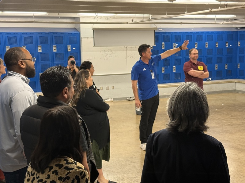 Athletic Director Scott Lehnhoff discussed the many needs of the Clemens HS Fieldhouse