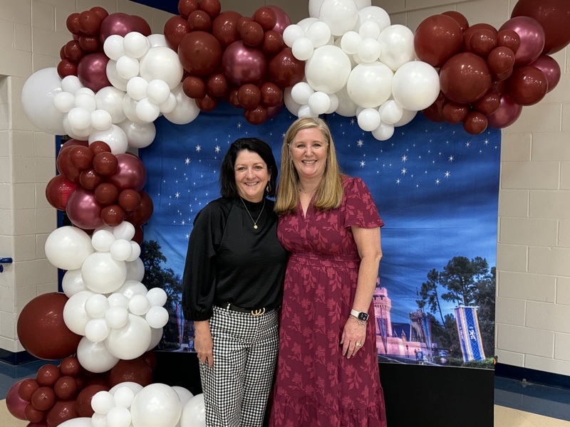 Superintendent Paige Meloni and Paschal ES principal Allison Miller