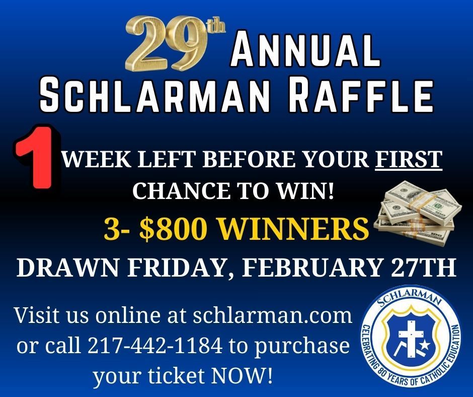 1 WEEK left before your first chance to win! 3- $800 Winners Draw Friday, February 27th!