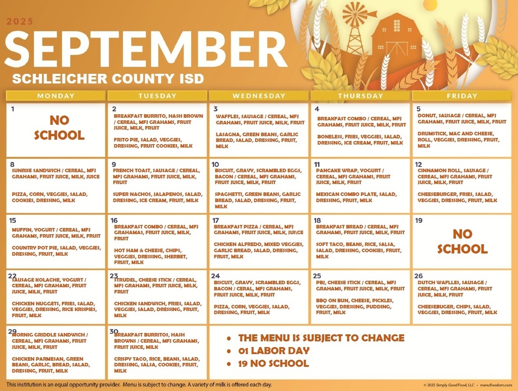 SEPT MENU