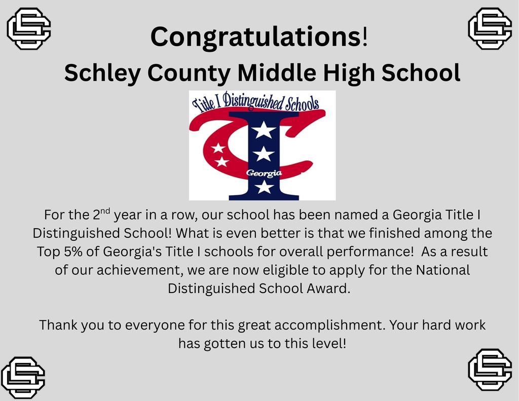 Title I Distinguished School for the 2nd Year in a Row!