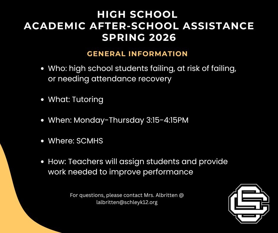 High School Academic Assistance Spring 2026