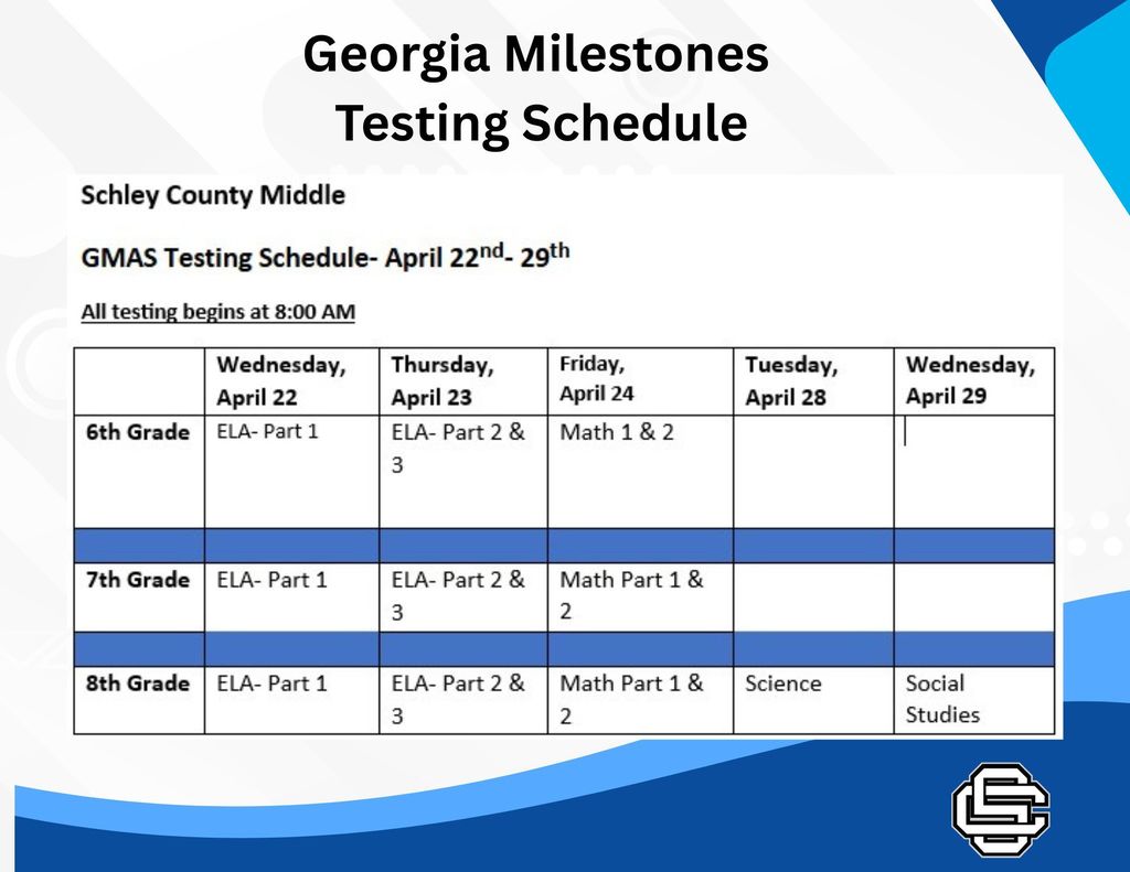 Georgia Milestones Testing Schedule