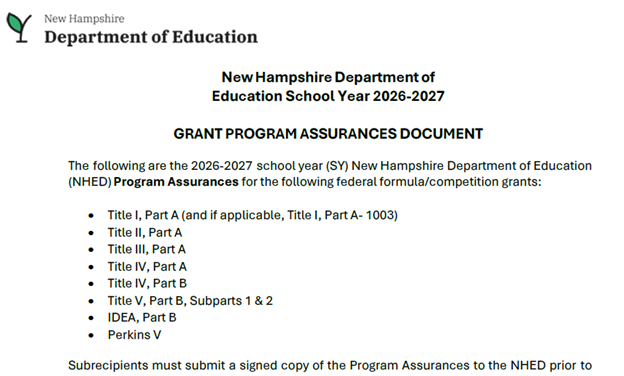 Federal Grant Assurance picture
