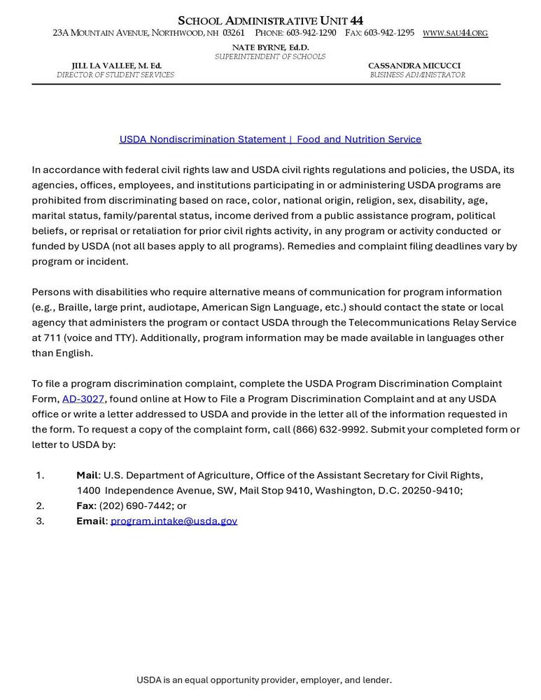 Northwood School Public Notice