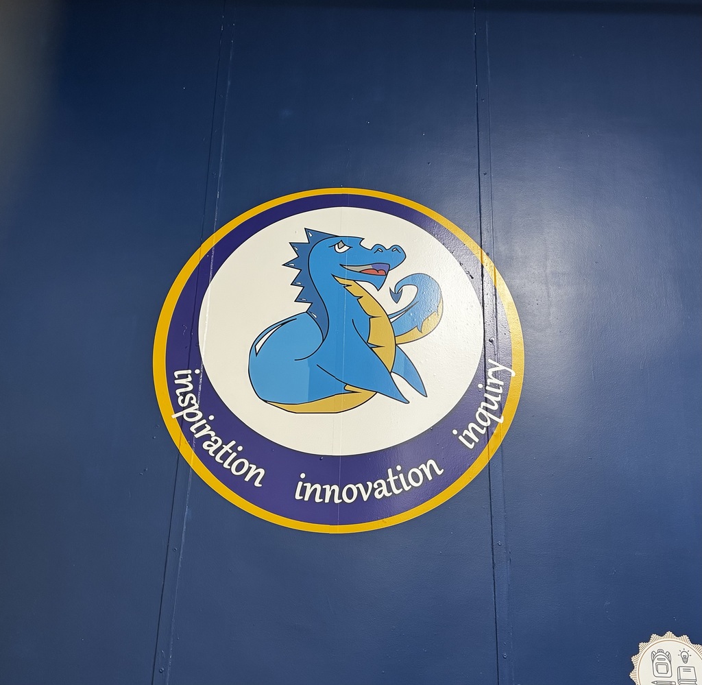 colorful decal of school logo