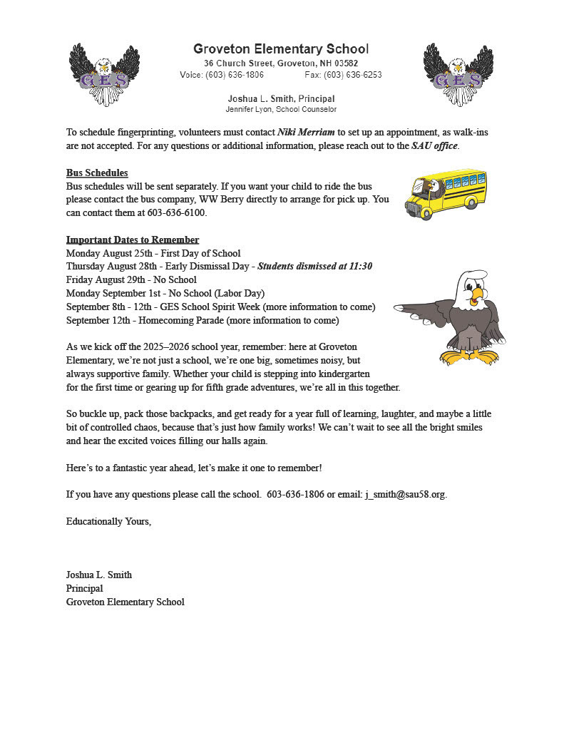 Welcome Back, GES Families!