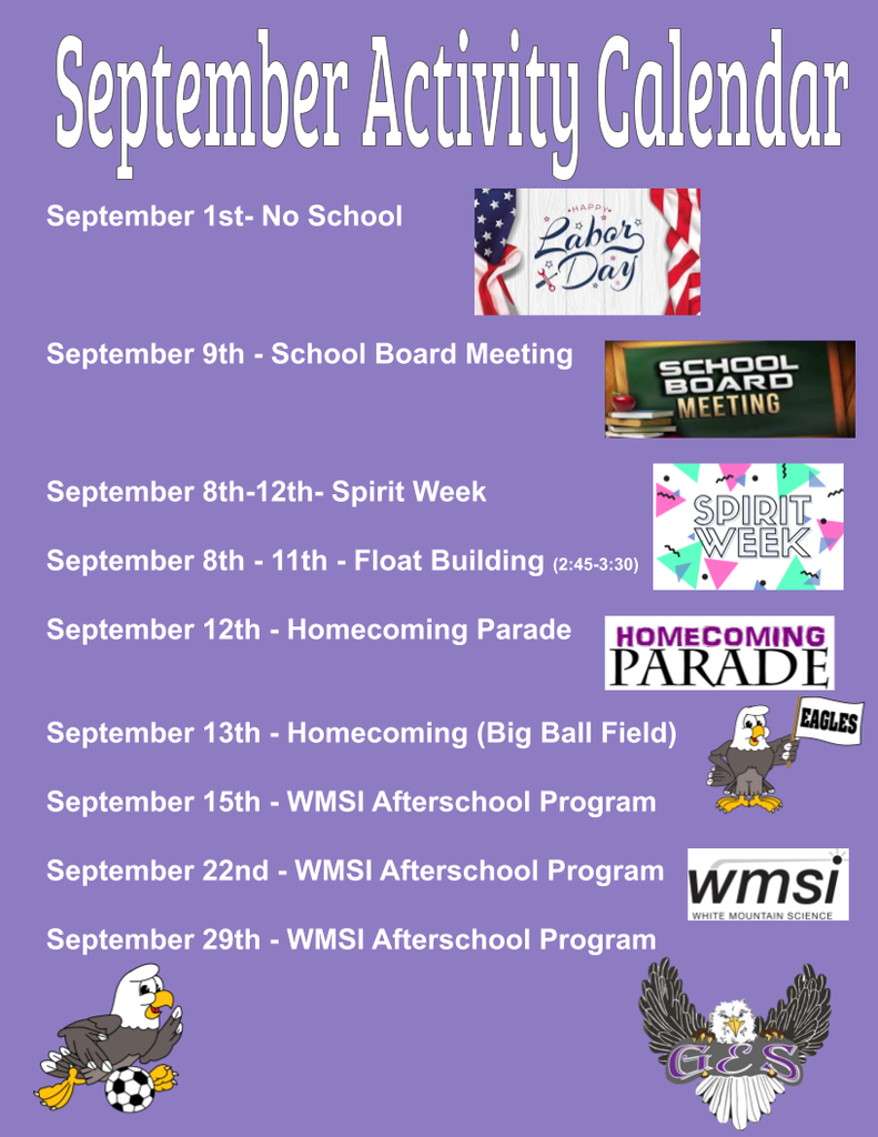 September Activities Calendar 