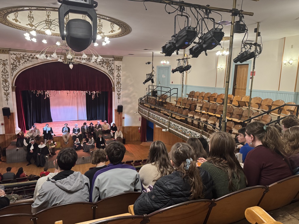 Students at the Littleton Opera House  with the cast of The Crucible