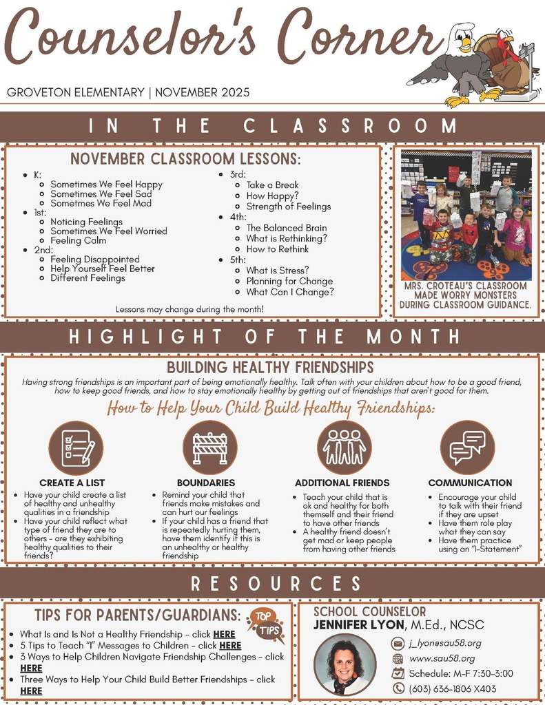 Counselor Newsletter - Nov. 