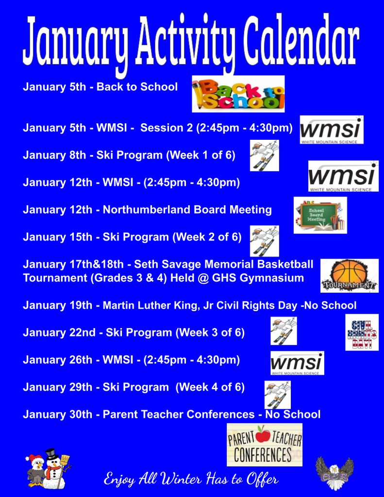 January Activities Calendar 2026
