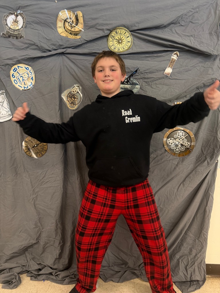 Student posing for Time Travel Tuesday