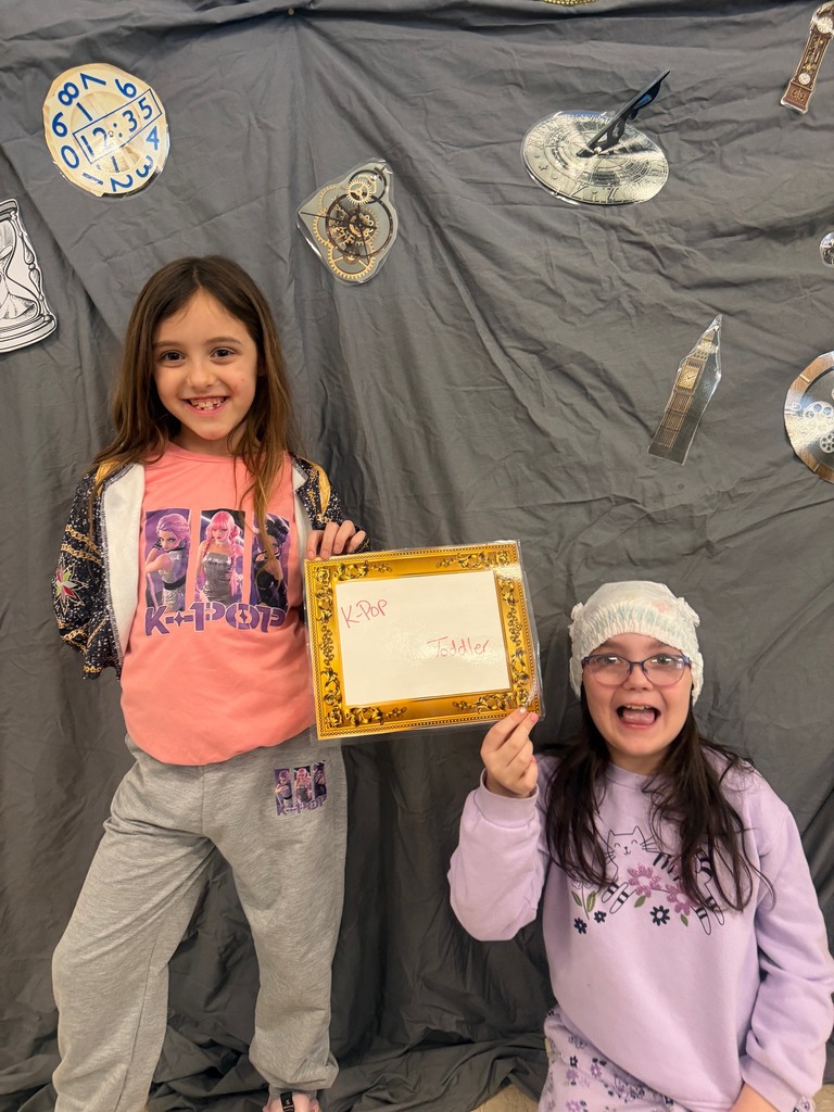 Students posing for Time Travel Tuesday