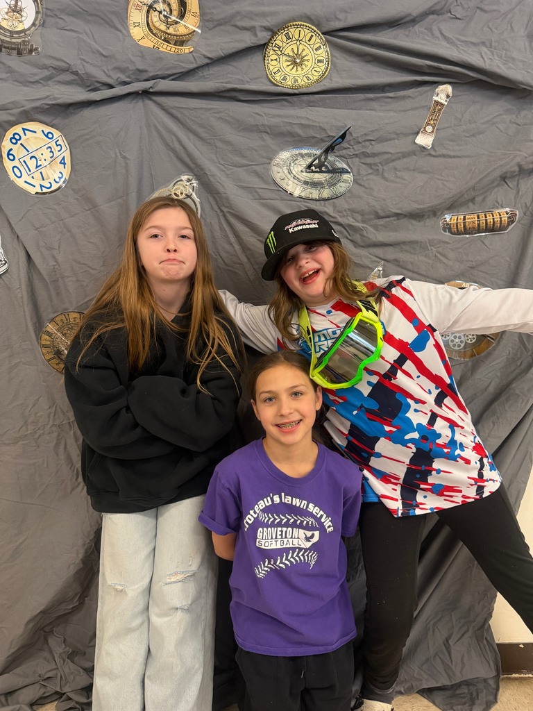 Students posing for Time Travel Tuesday