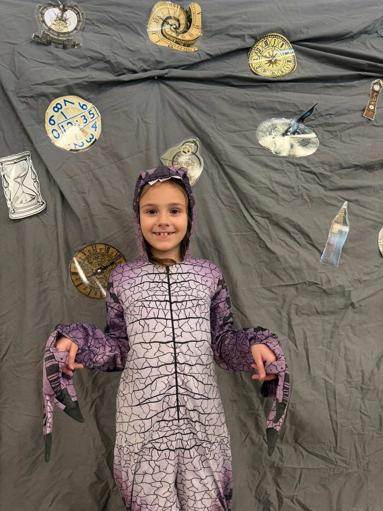 Student posing for Time Travel Tuesday