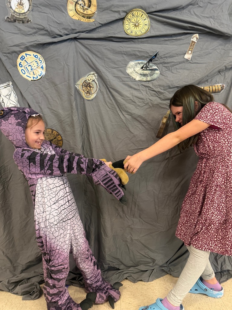 Students posing for Time Travel Tuesday