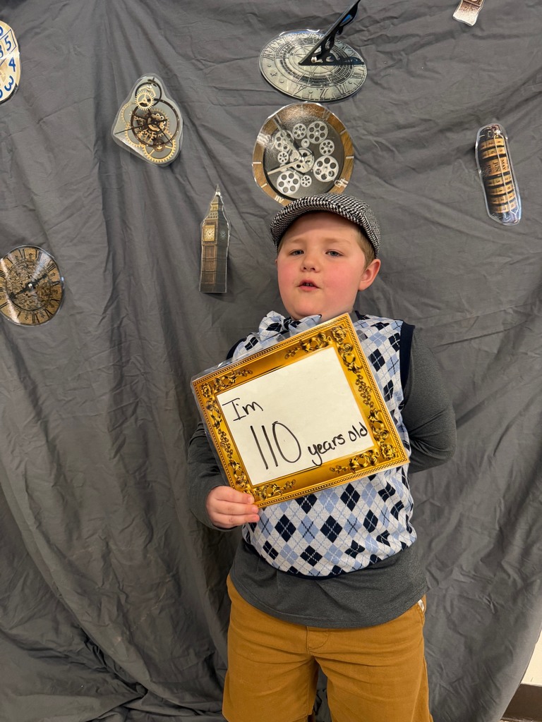 Student posing for Time Travel Tuesday