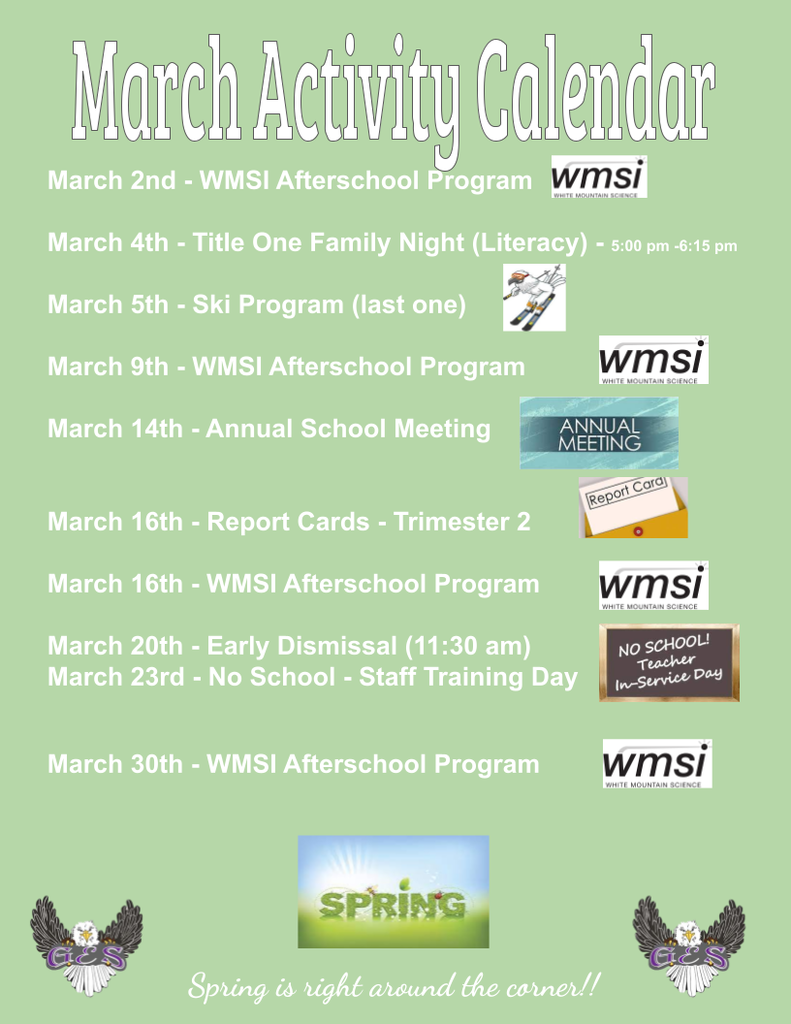 March Activity Calendar