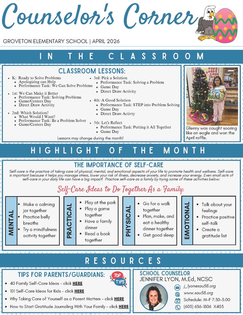 April Counselors Newsletter