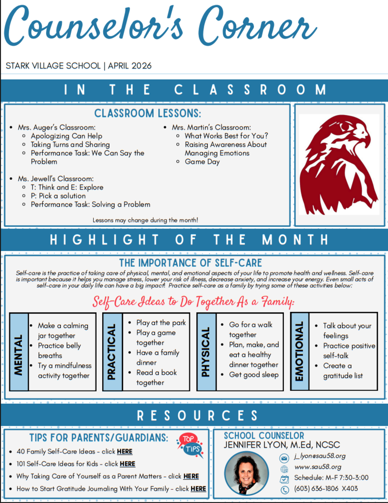 Counselor's Corner Newsletter