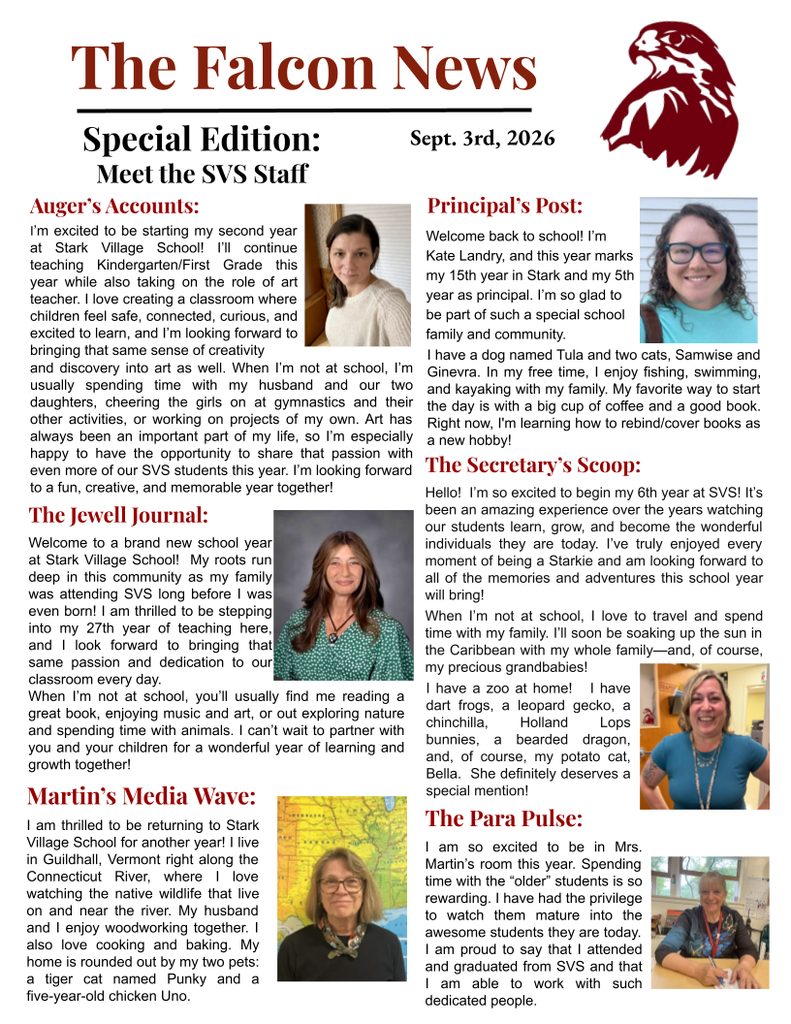 Falcon News pg. 1