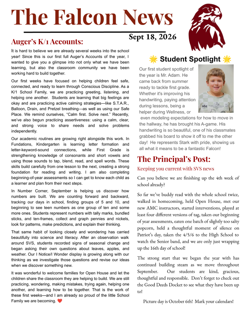 Falcon News pg. 1