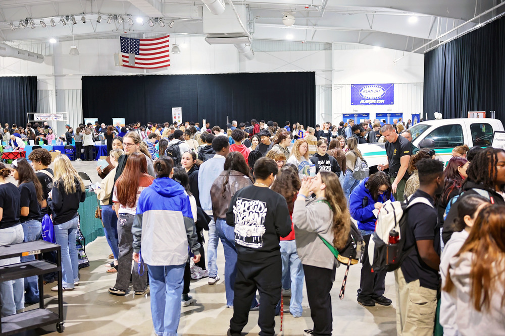 Students at career fair