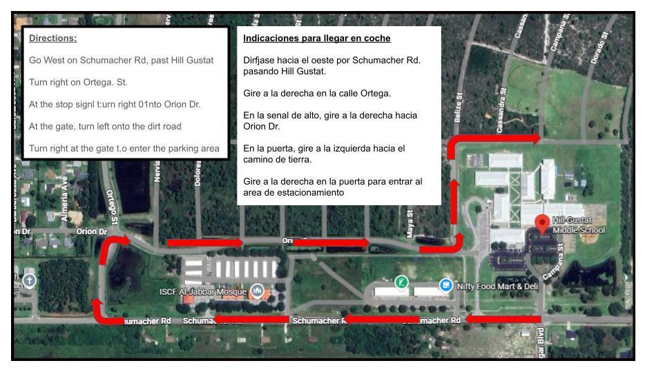 Hill Gustat soccer map with directions in text boxes.