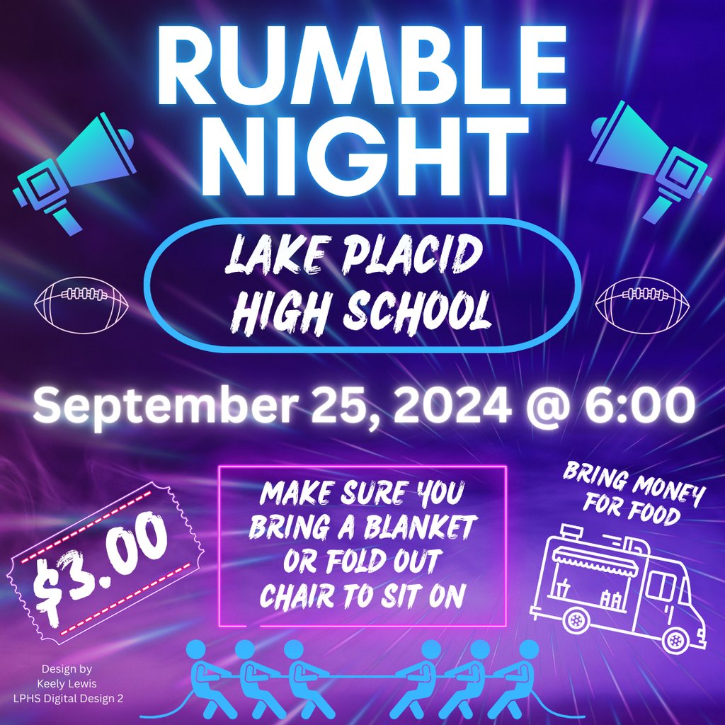 Rumble Night 09/25/24 @ LPHS 6PM Tickets are $3.00
