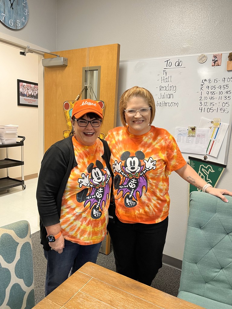 Staff and Students dressed in tie dye