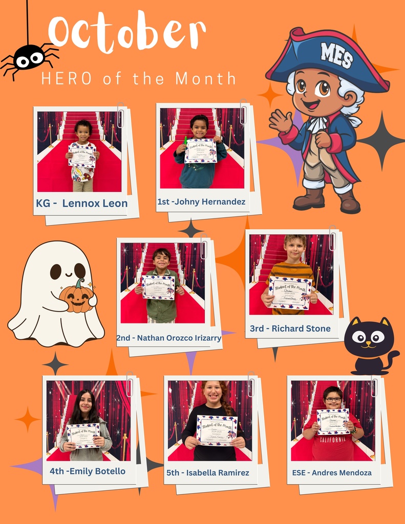 october students of the month with names listed see text post