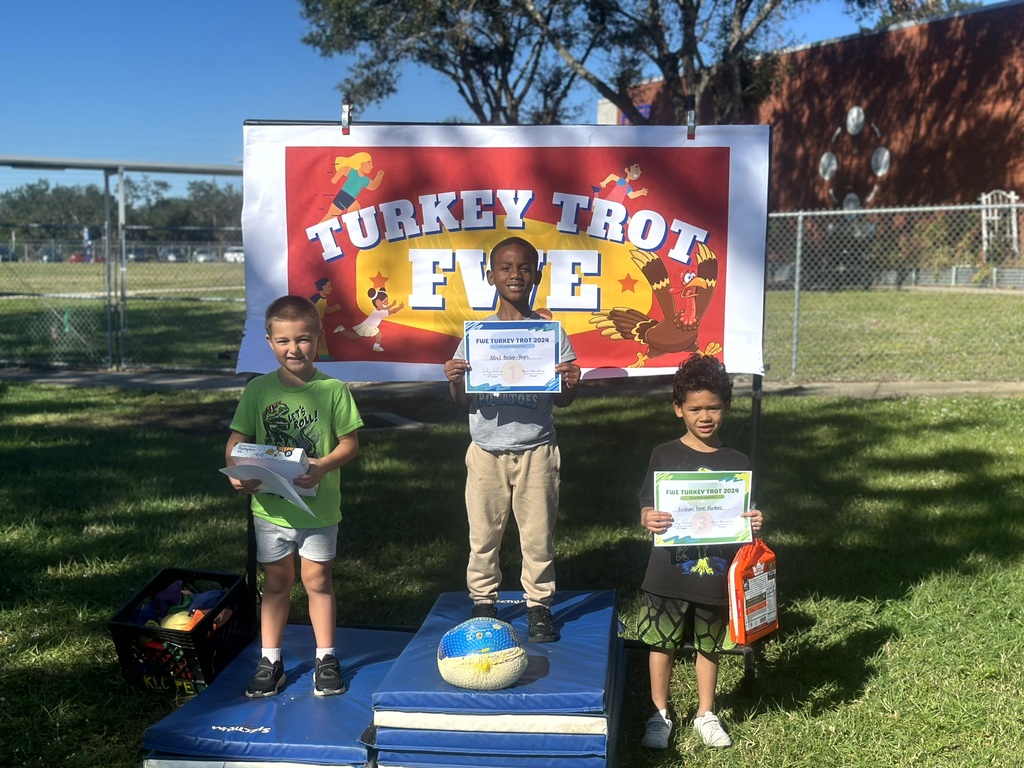 1st Grade Turkey Trot winners: boys