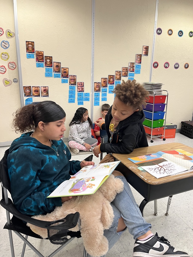 students reading
