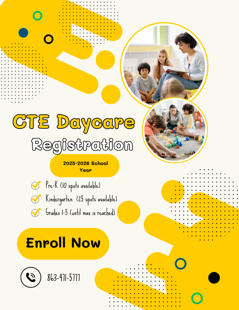 CTE Daycare Registration information is in body of message.