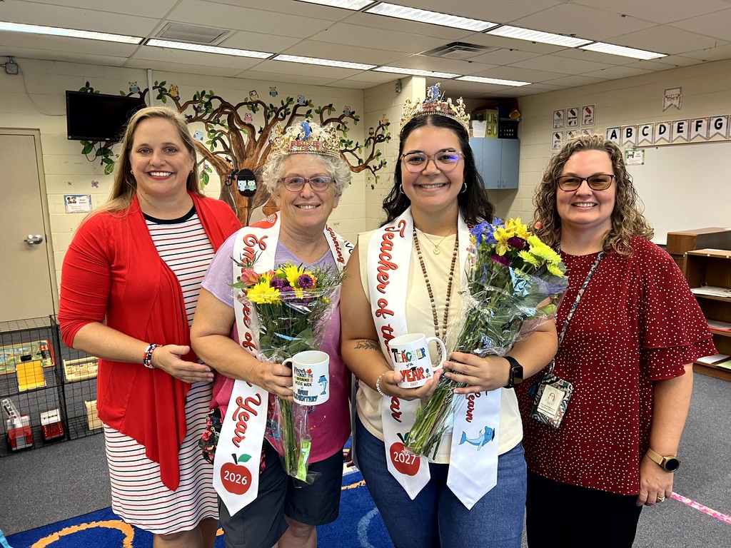 AES Admin Cornell and Reser with Teacher and Support Employee of the year