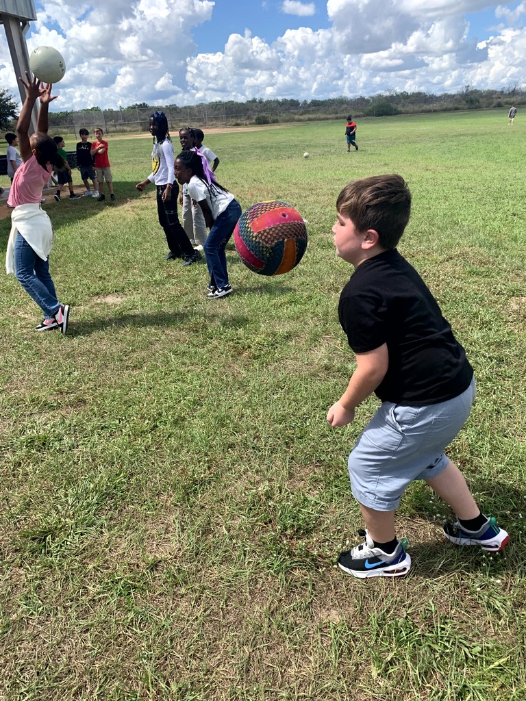 MES Students at PE doing the Constitution Obstacle Course with throwing, catching and much more.