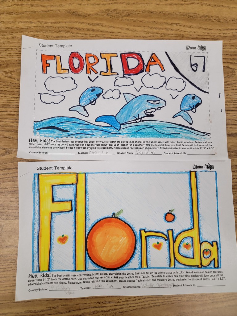 MES Student drawn and colored art for the Tag Art project with the Tag Agency