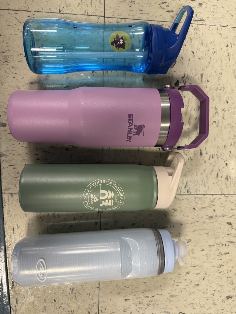 Water bottles in the lost and found