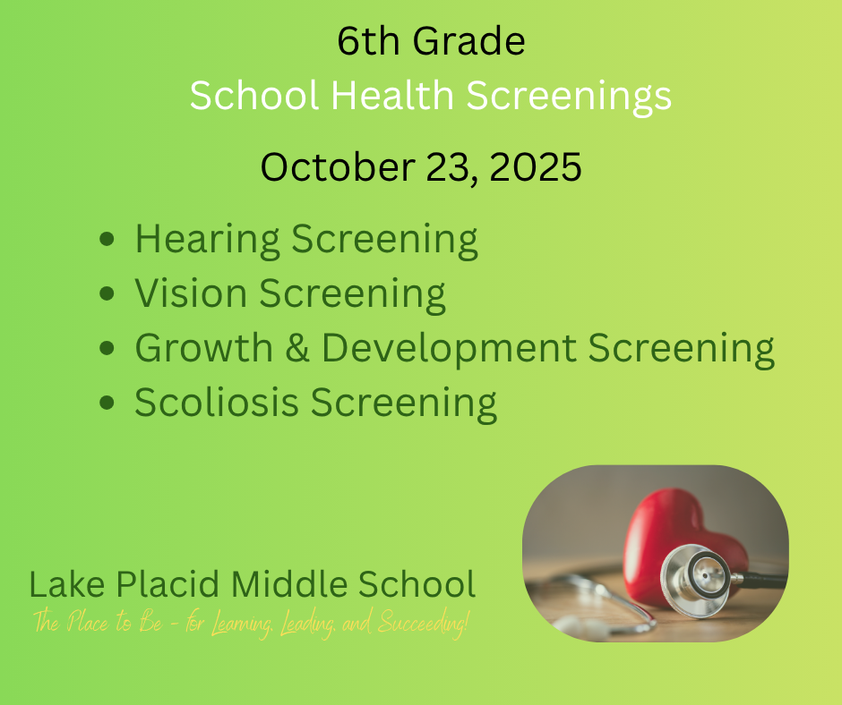 6th Grade School Health Screenings