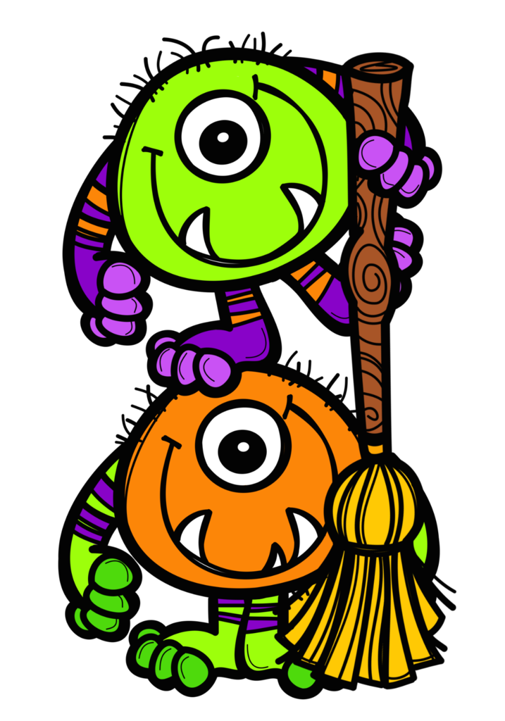 Monsters standing on each other.