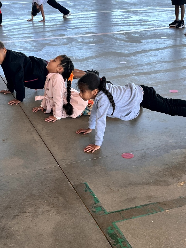 MES students at PE learning and practicing skills.