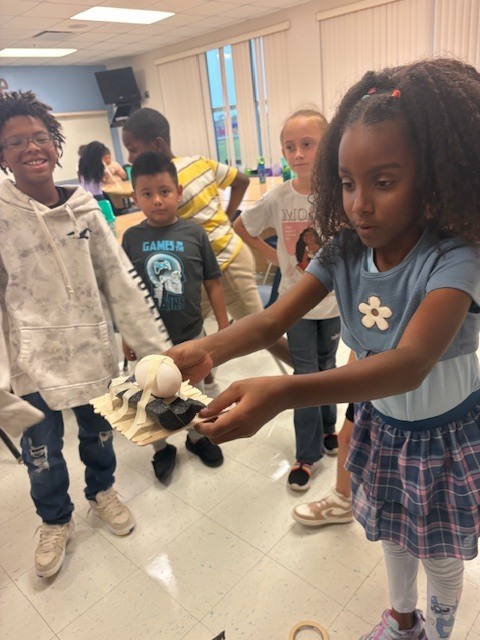 MES Students in STEM Lab in the Egg Drop Challenge.