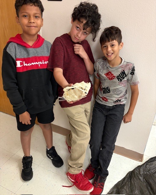 MES Students in STEM Lab in the Egg Drop Challenge.